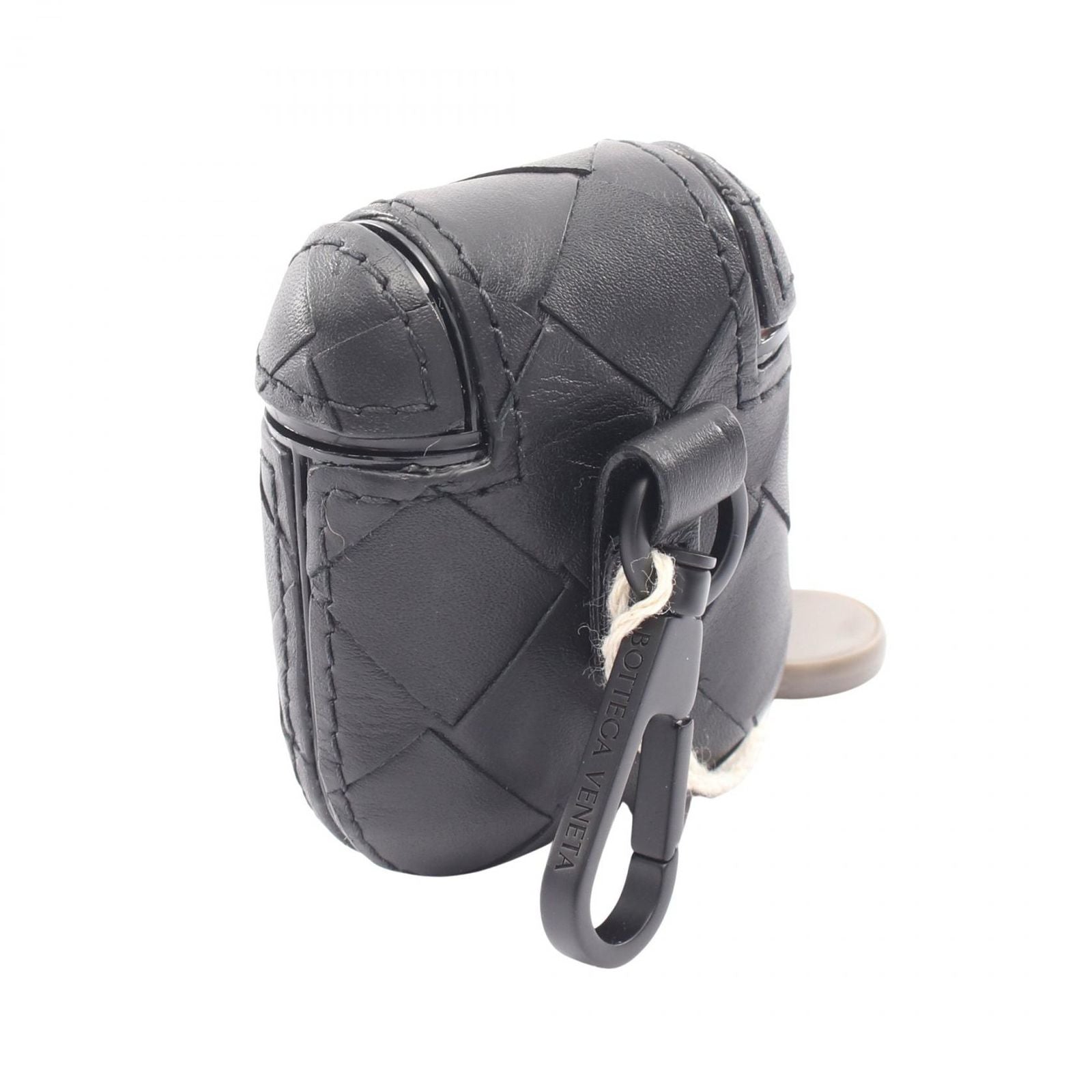 Bottega Veneta Mobile Smartphone Intrecciato Airpods Case Black Leather — view 2