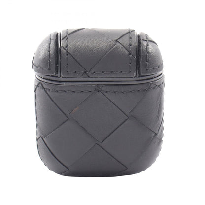Bottega Veneta Mobile Smartphone Intrecciato Airpods Case Black Leather