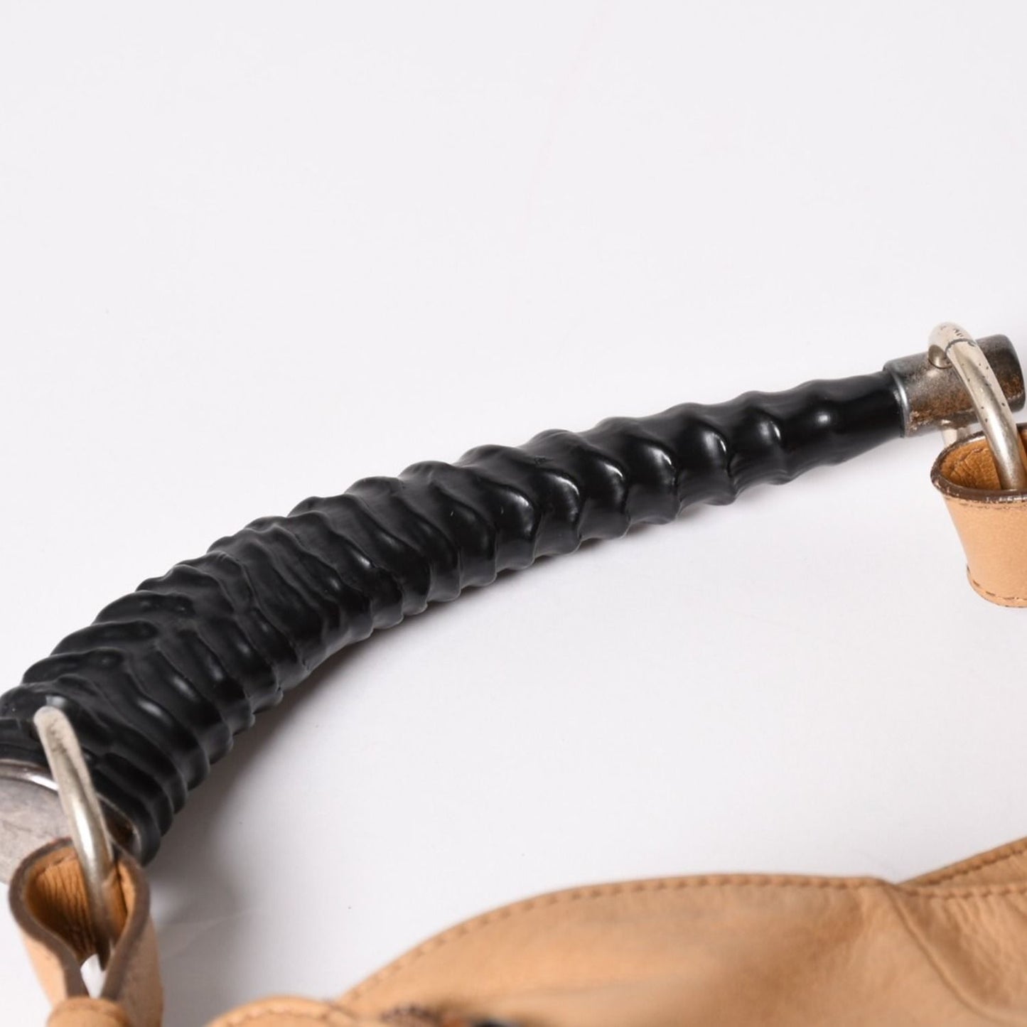 Saint Laurent Mombasa Bag Camel Horn Handle Silver — view 7