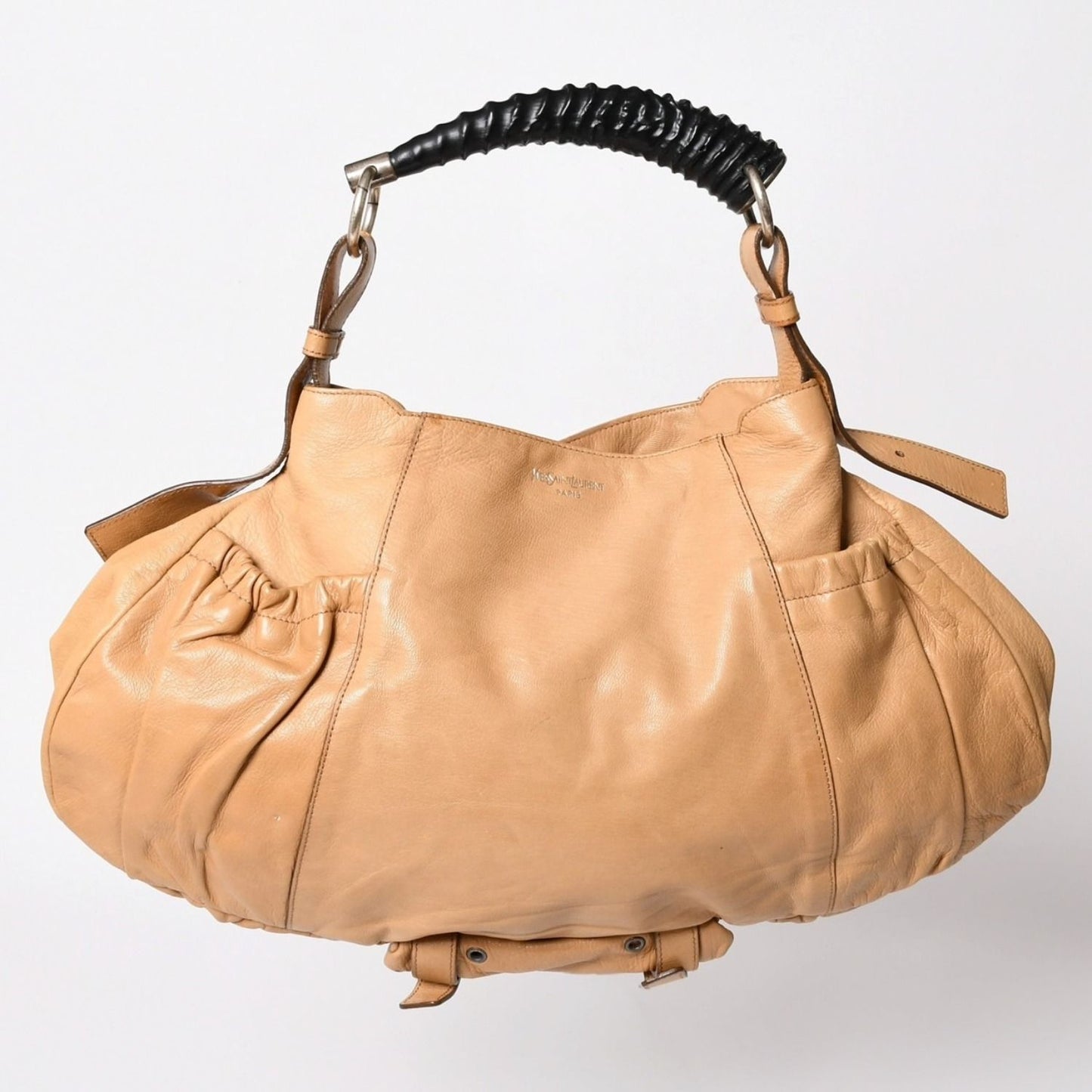 Saint Laurent Mombasa Bag Camel Horn Handle Silver — view 2