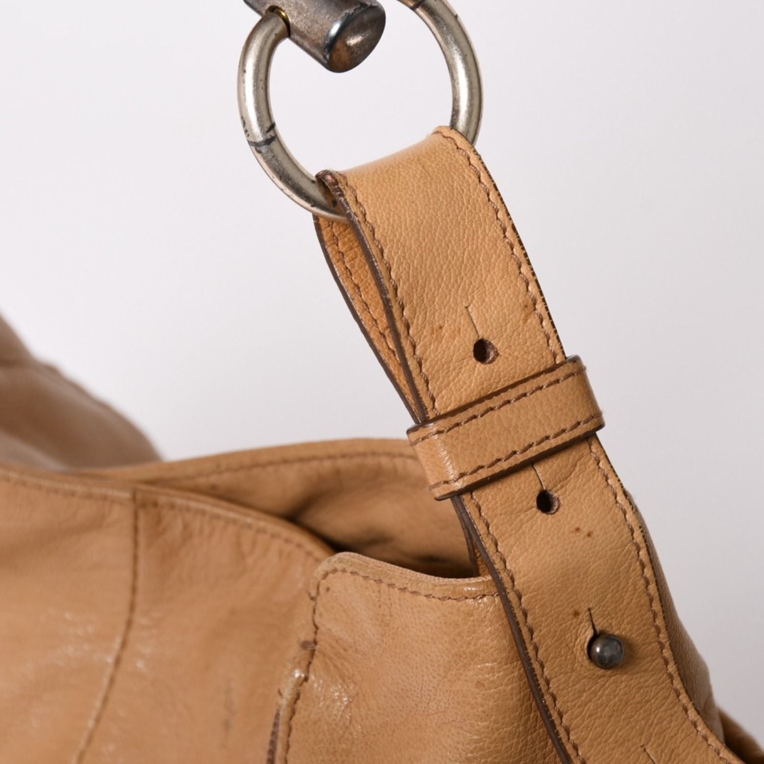 Saint Laurent Mombasa Bag Camel Horn Handle Silver — view 8