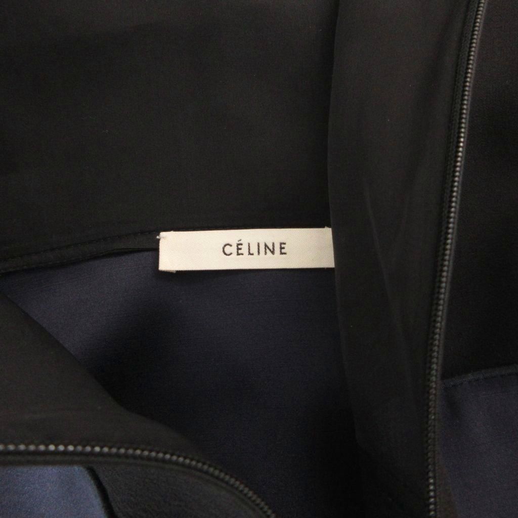 Celine Phoebe Philo Era Sleeveless Dress Silk 34 Navy — view 6