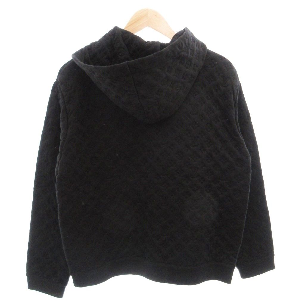 Louis Vuitton Monogram Hoodie Long Sleeve Zip Up Embossed L Black — view 2