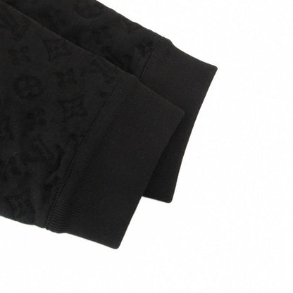 Louis Vuitton Monogram Hoodie Long Sleeve Zip Up Embossed L Black — view 5