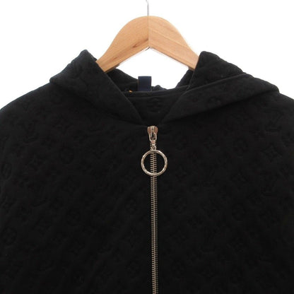 Louis Vuitton Monogram Hoodie Long Sleeve Zip Up Embossed L Black — view 3