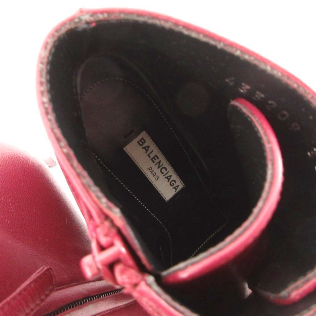 Balenciaga Boots Lace Up Pin Heels 35 Red Wine Bordeaux — view 6