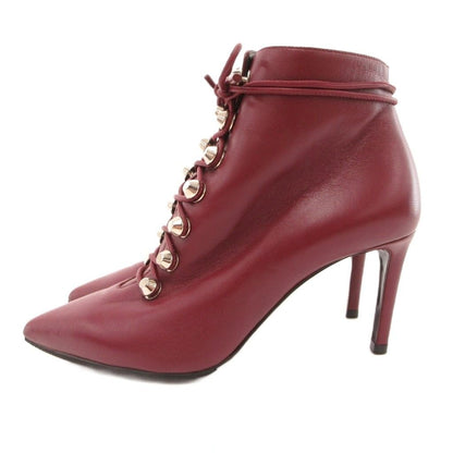 Balenciaga Boots Lace Up Pin Heels 35 Red Wine Bordeaux — view 3