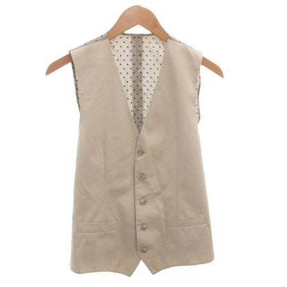 Dolce & Gabbana Set Suit Jacket Pants Vest Lining Dot Pattern 44 Beige — view 4