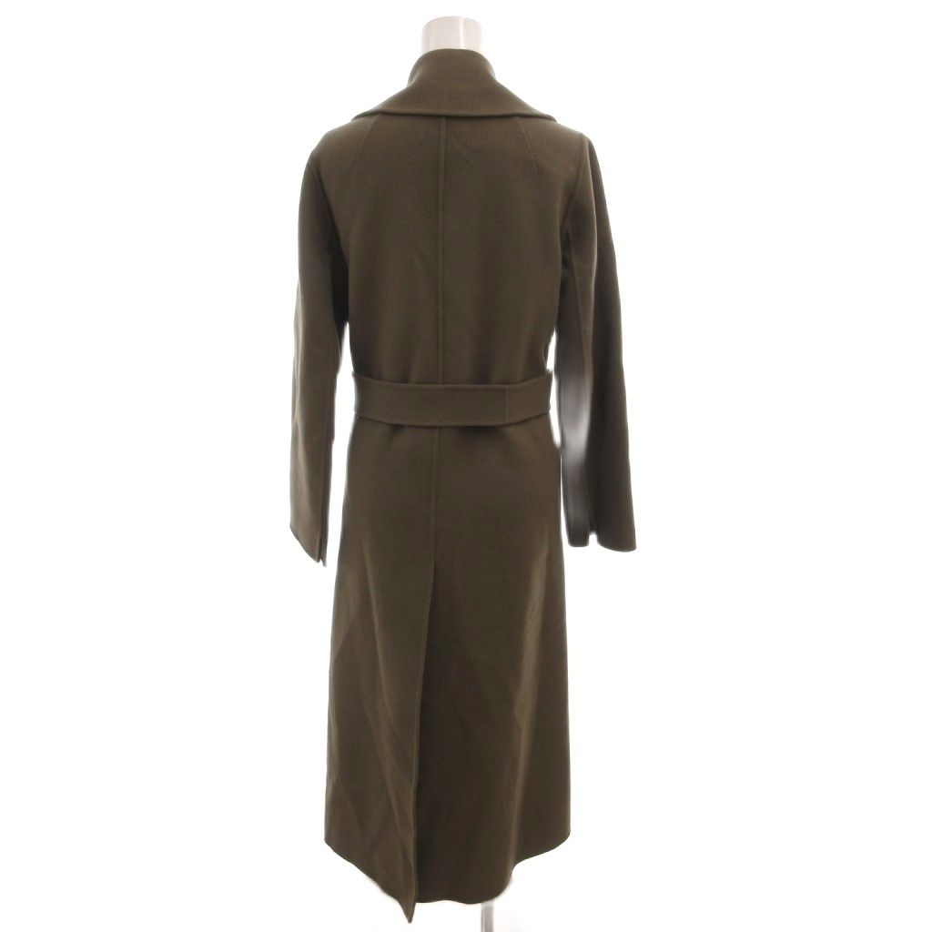 Max Mara S 'S Star Coat Belt Wool Logo Long 34 Brown — view 2