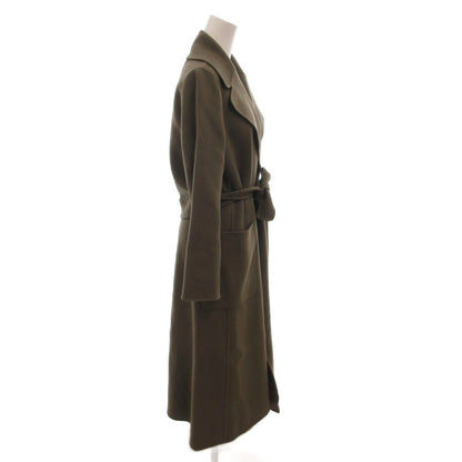 Max Mara S 'S Star Coat Belt Wool Logo Long 34 Brown — view 3