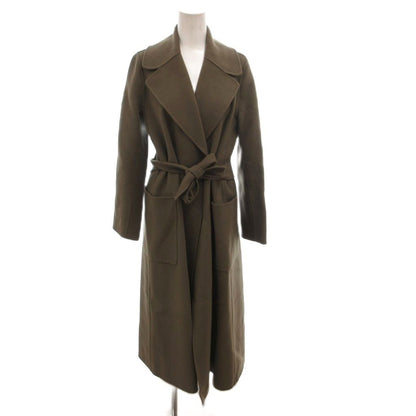 Max Mara S 'S Star Coat Belt Wool Logo Long 34 Brown