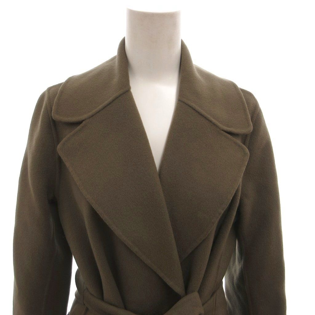 Max Mara S 'S Star Coat Belt Wool Logo Long 34 Brown — view 4