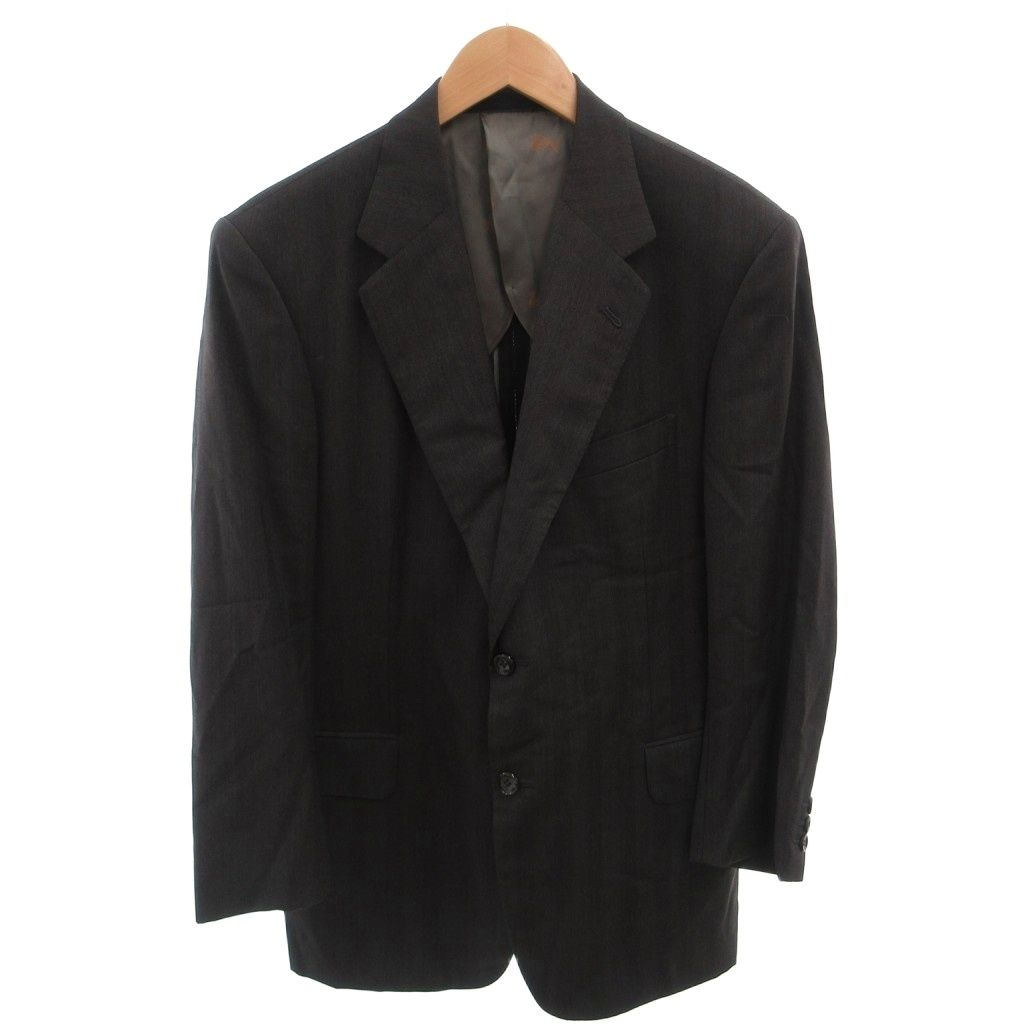 Loro Piana Set Suit Single Jacket Pants Striped Wool Cashmere Blend Gray — view 2
