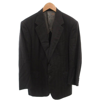 Loro Piana Set Suit Single Jacket Pants Striped Wool Cashmere Blend Gray — view 2