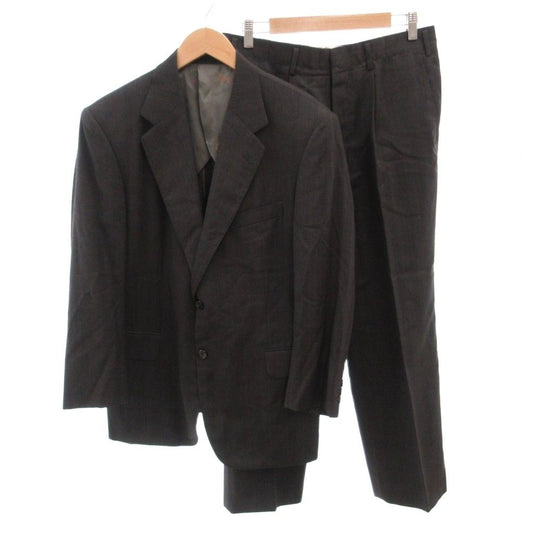 Loro Piana Set Suit Single Jacket Pants Striped Wool Cashmere Blend Gray