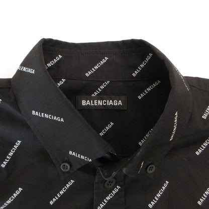 Balenciaga BD Shirt Button Down Jacket Logo Print All Over Pattern Cotton 36 — view 6