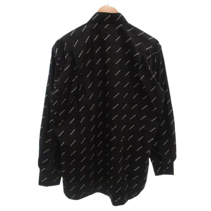 Balenciaga BD Shirt Button Down Jacket Logo Print All Over Pattern Cotton 36 — view 2