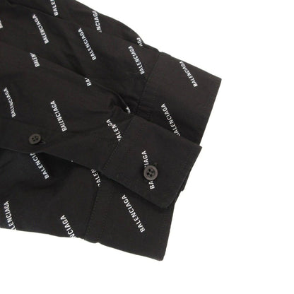 Balenciaga BD Shirt Button Down Jacket Logo Print All Over Pattern Cotton 36 — view 5