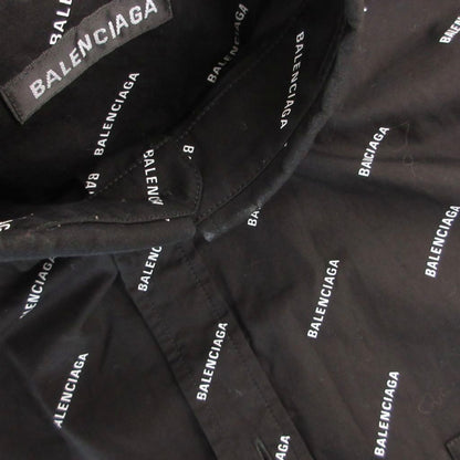 Balenciaga BD Shirt Button Down Jacket Logo Print All Over Pattern Cotton 36 — view 7
