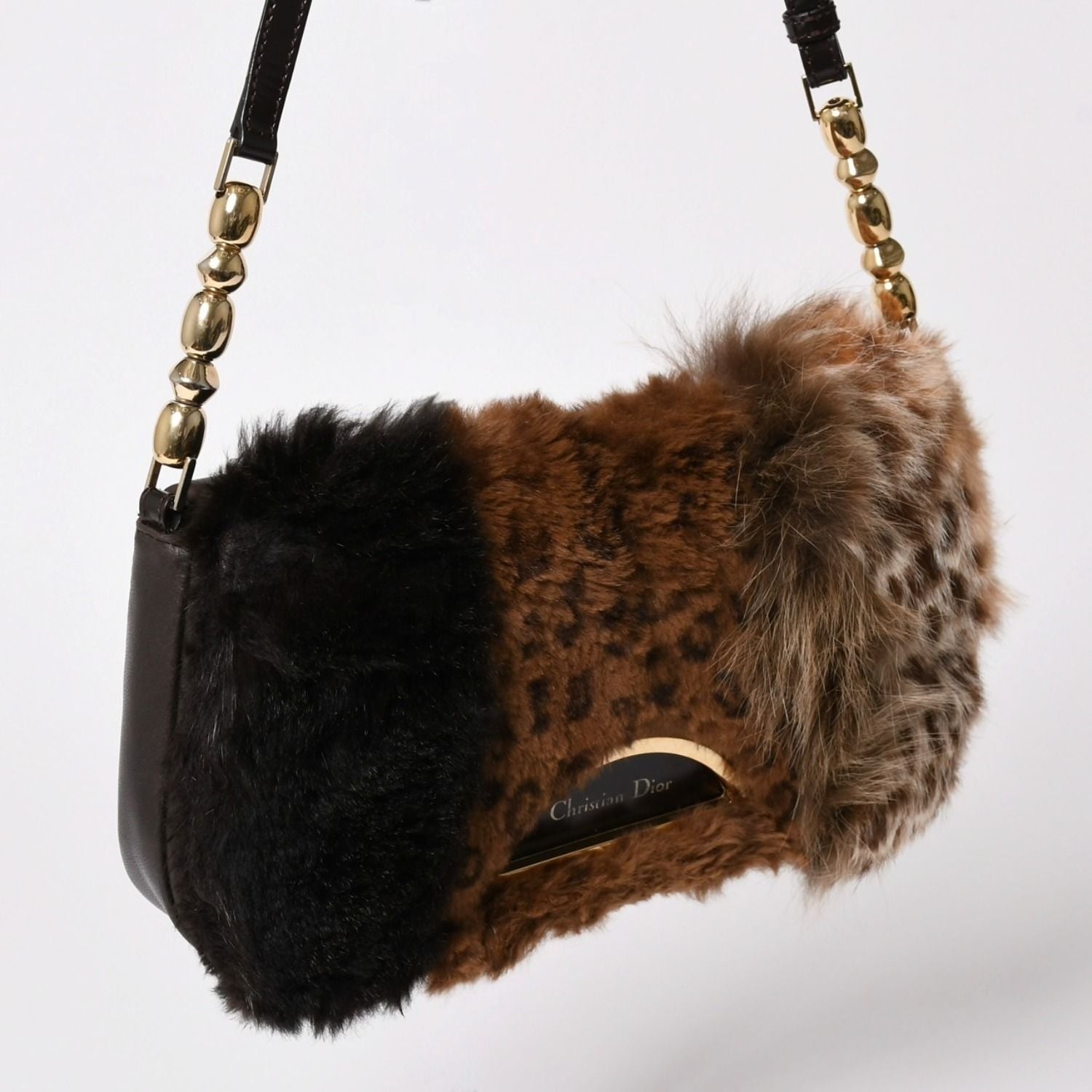 Dior Bag Malice Pearl Rabbit Fur Leather Galliano — view 3