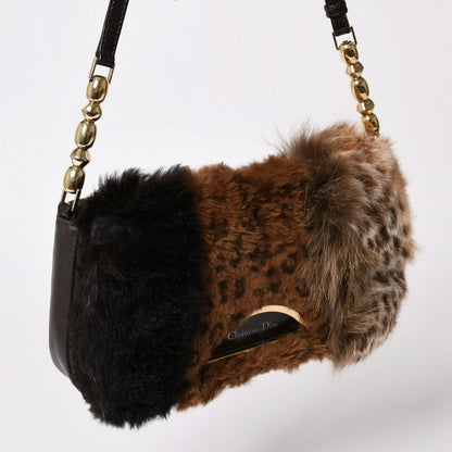 Dior Bag Malice Pearl Rabbit Fur Leather Galliano — view 3