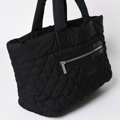 Chanel Coco Cocoon Nylon Tote Bag Quilted CC Mark CC Logo Silver — view 3