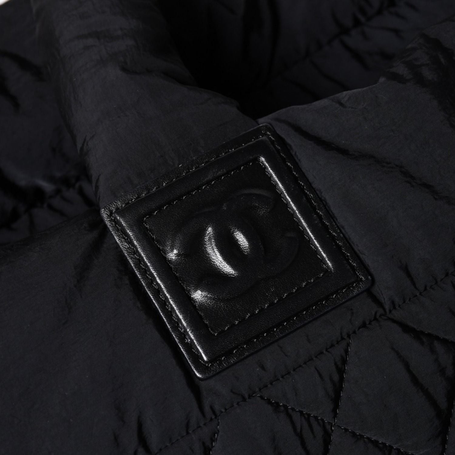 Chanel Coco Cocoon Nylon Tote Bag Quilted CC Mark CC Logo Silver — view 8
