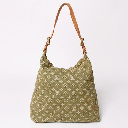 Louis Vuitton Monogram Denim Baggy GM Green White Gold Vachetta Leather — view 2