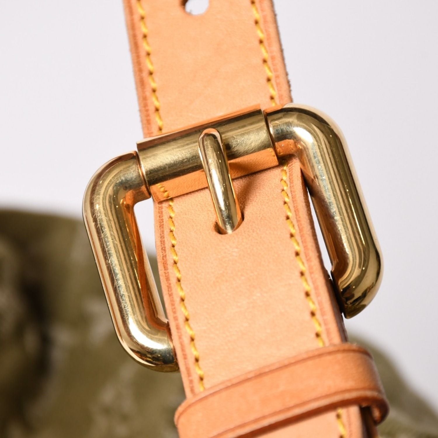 Louis Vuitton Monogram Denim Baggy GM Green White Gold Vachetta Leather — view 6