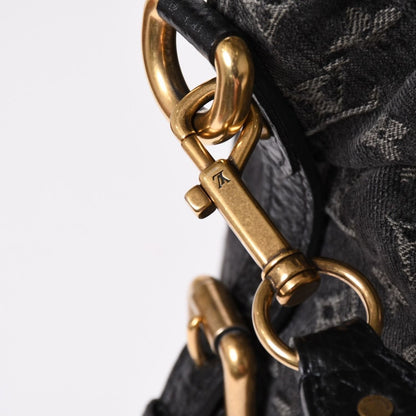 Louis Vuitton Neo Cabby MM Handbag Monogram Denim Black 2-Way Gold — view 5