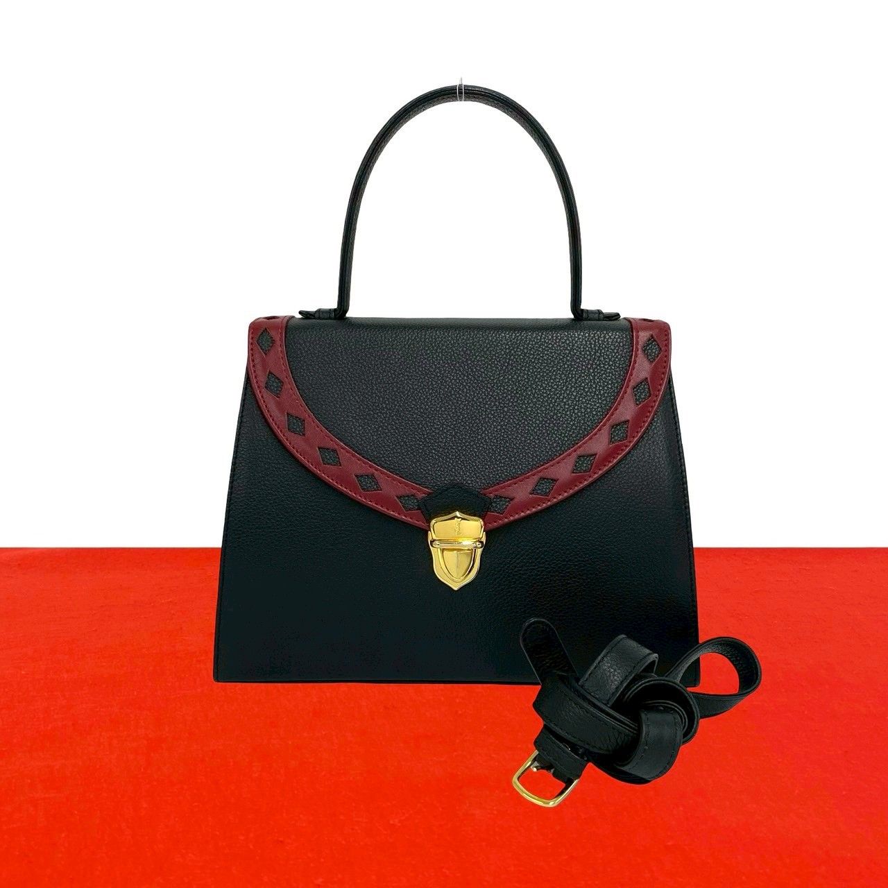 Saint Laurent Cutout Leather 2-Way Shoulder Bag Black