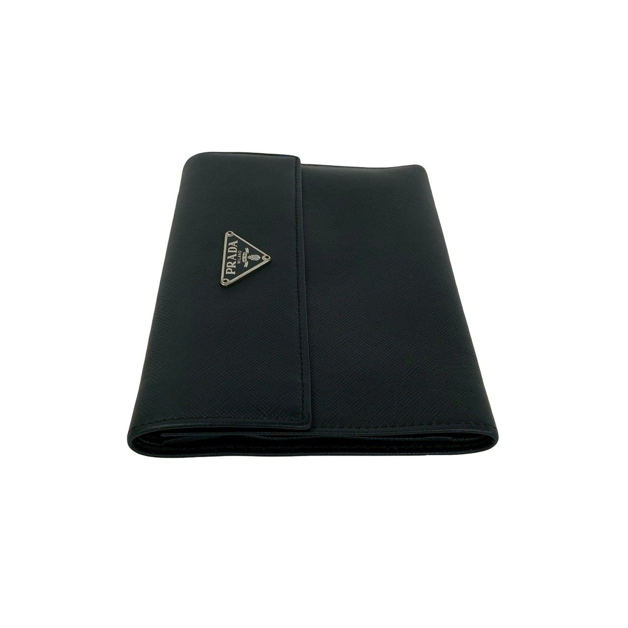 Prada Saffiano Leather Trifold Wallet Mini Black — view 4
