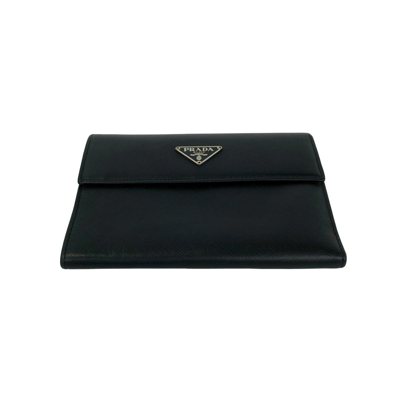 Prada Saffiano Leather Trifold Wallet Mini Black — view 6