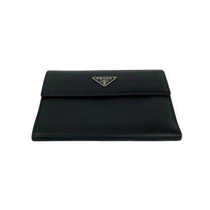 Prada Saffiano Leather Trifold Wallet Mini Black — view 6