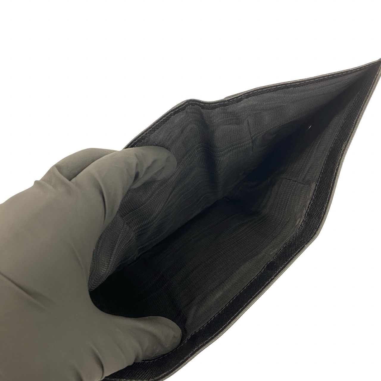 Prada Saffiano Leather Trifold Wallet Mini Black — view 8