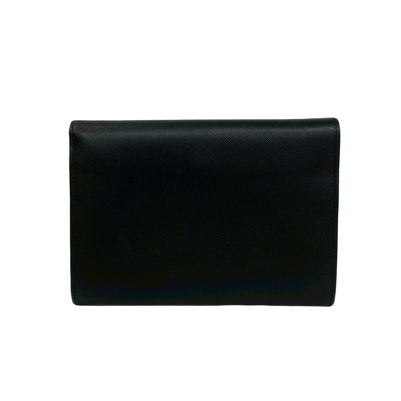Prada Saffiano Leather Trifold Wallet Mini Black — view 2