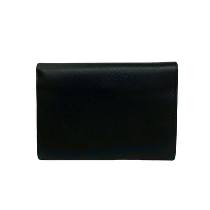 Prada Saffiano Leather Trifold Wallet Mini Black — view 2