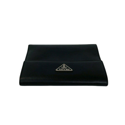 Prada Saffiano Leather Trifold Wallet Mini Black — view 3