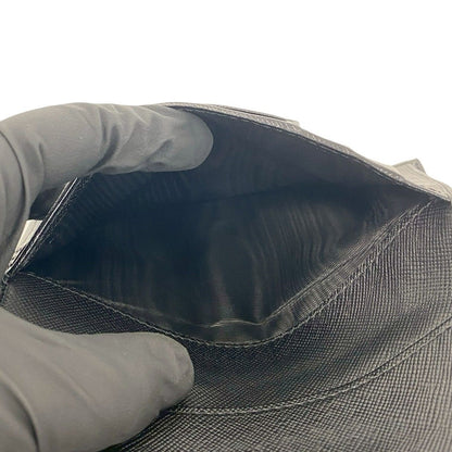 Prada Saffiano Leather Trifold Wallet Mini Black — view 9