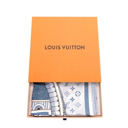 Louis Vuitton Carre 90 Merveilles Silk Blue LV Scarf — view 2
