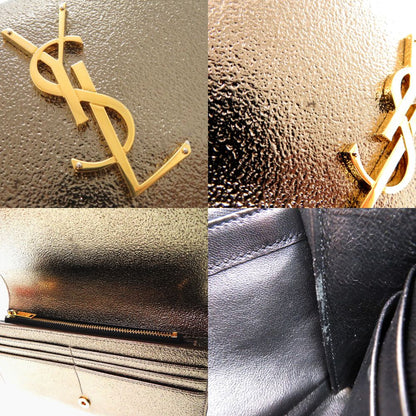 Saint Laurent Paris Logo Metallic Wallet Leather Gold — view 7