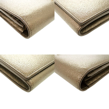 Saint Laurent Paris Logo Metallic Wallet Leather Gold — view 4