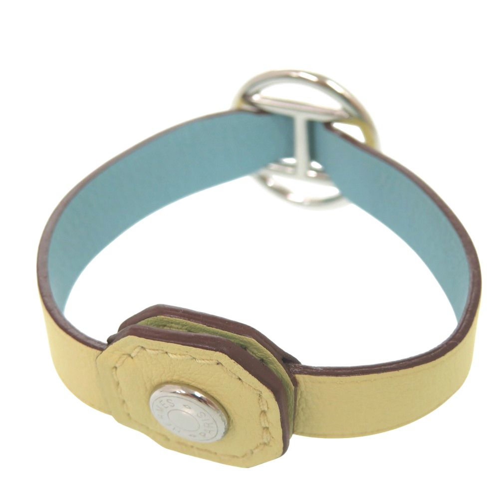 Hermes Petit Ash Bracelet Veau Swift Yellow Light Blue — view 2
