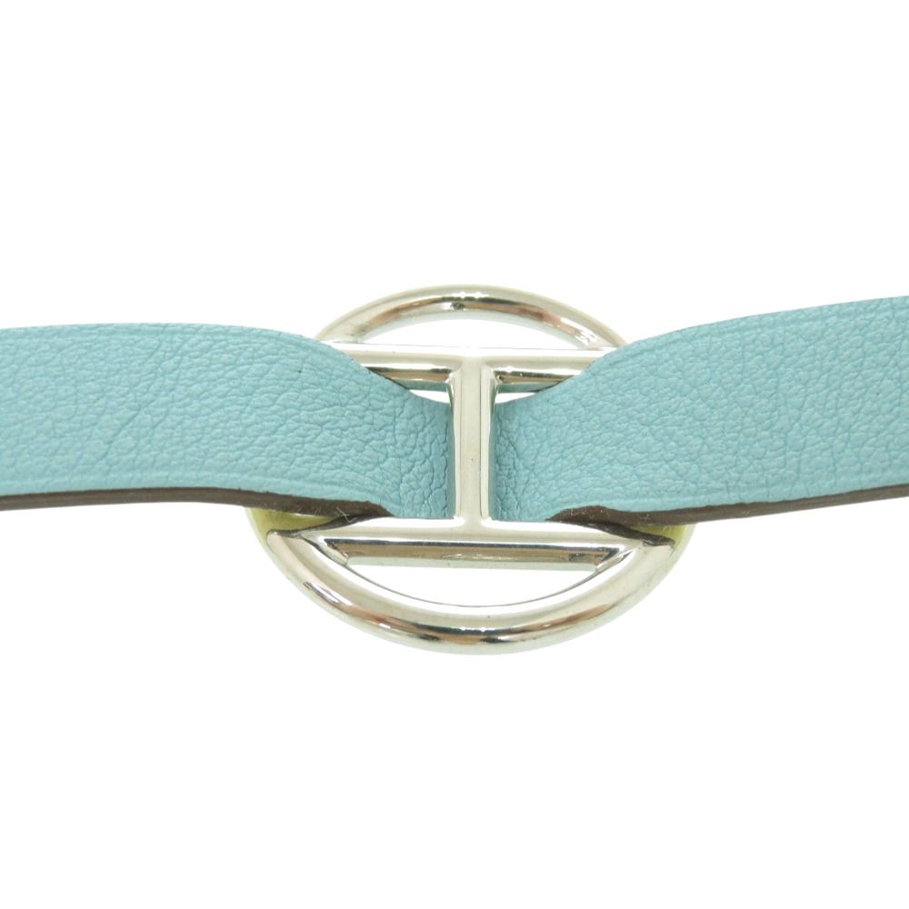Hermes Petit Ash Bracelet Veau Swift Yellow Light Blue — view 4