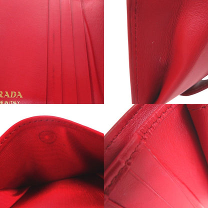 Prada Triangle Logo Saffiano Leather Red Bi Foldwallet — view 8
