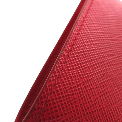 Prada Triangle Logo Saffiano Leather Red Bi Foldwallet — view 7