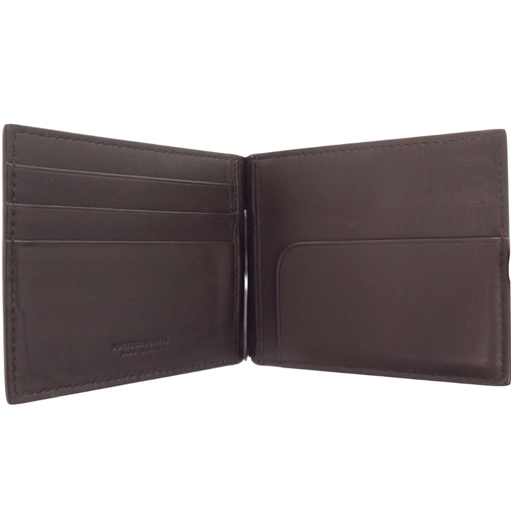 Bottega Veneta Intrecciato Leather Brown Bifold Wallet Billfold — view 4