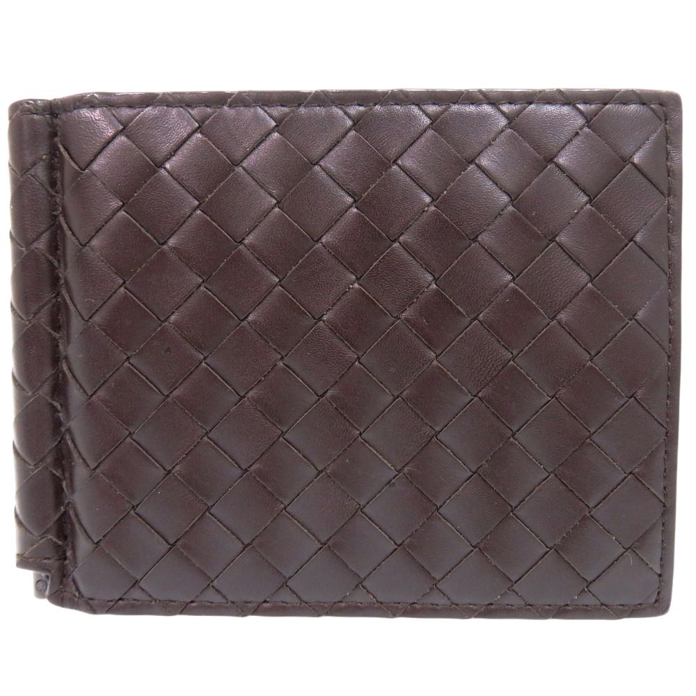 Bottega Veneta Intrecciato Leather Brown Bifold Wallet Billfold