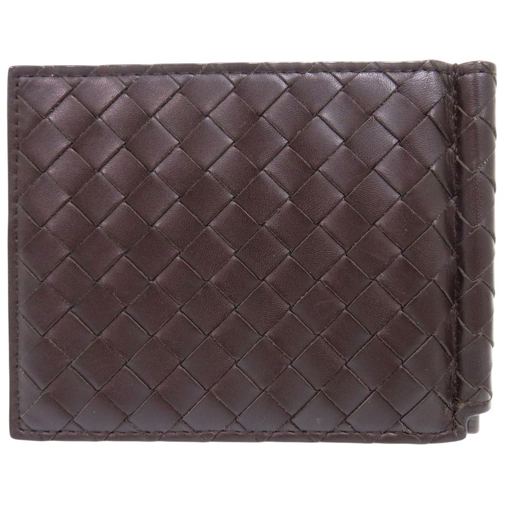 Bottega Veneta Intrecciato Leather Brown Bifold Wallet Billfold — view 2