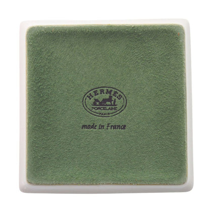 Hermes Plate Square Annee de L'arbre Tall Porcelain White — view 3